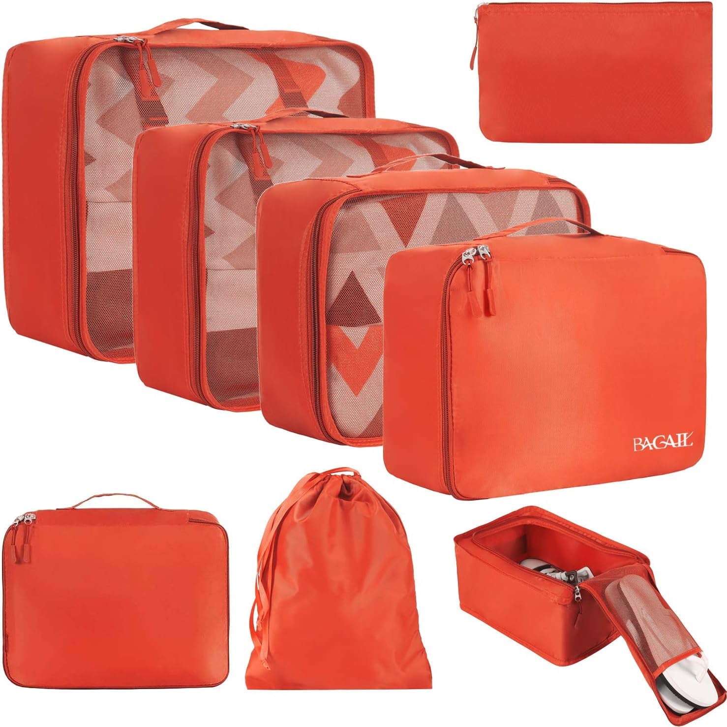 6 Set Packing Cubes Luggage Packing Organizers for Travel Accessories (Beige)