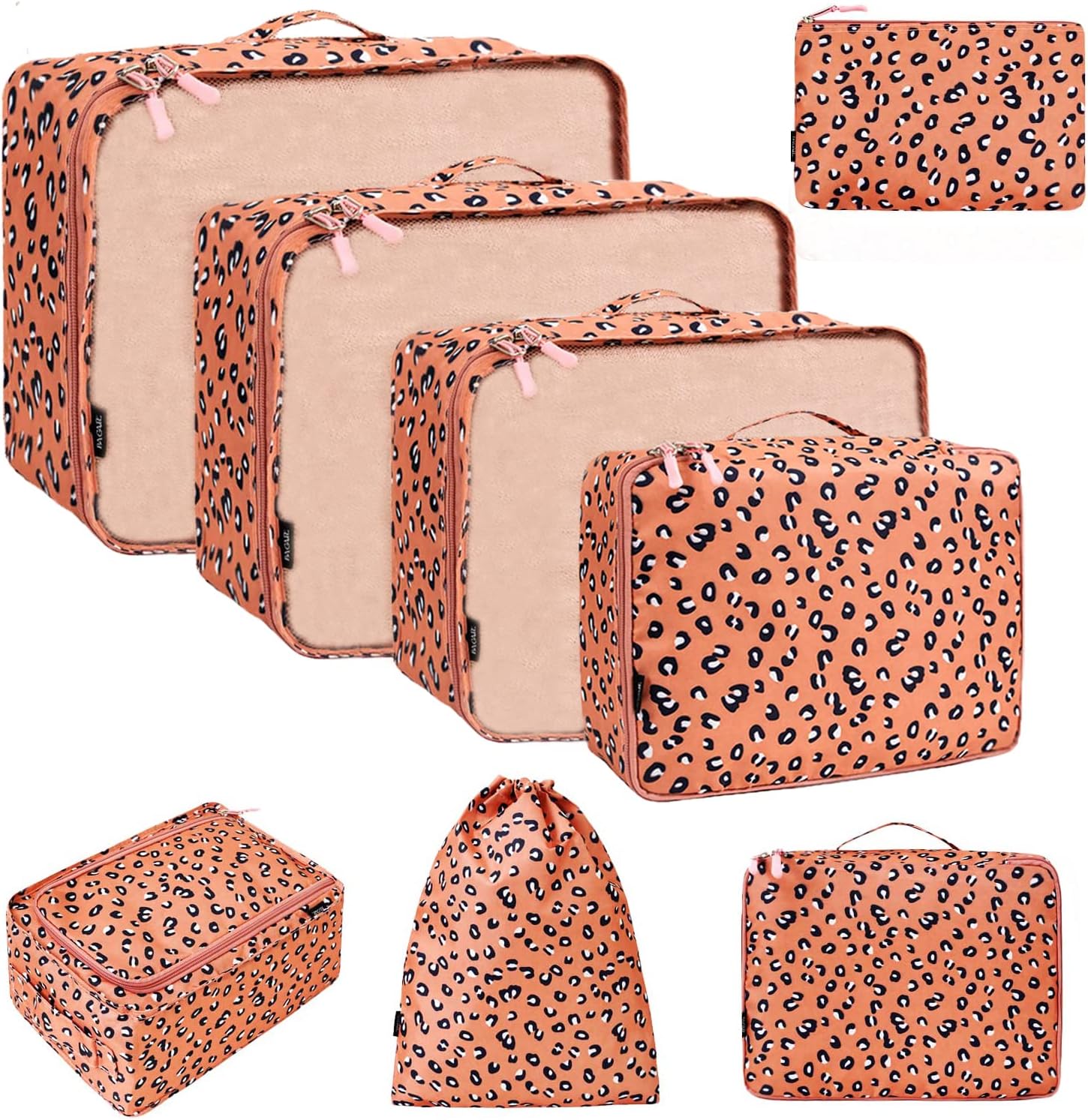 6 Set Packing Cubes Luggage Packing Organizers for Travel Accessories (Beige)