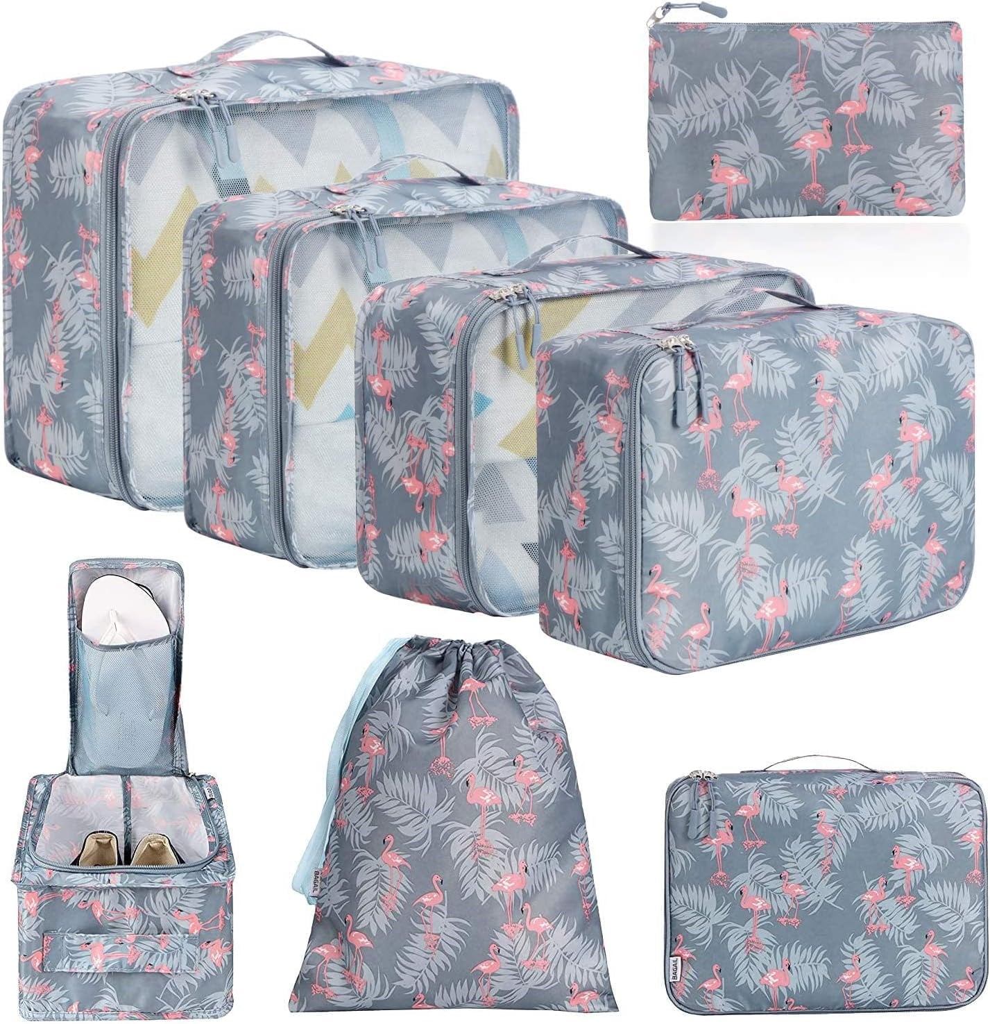 6 Set Packing Cubes Luggage Packing Organizers for Travel Accessories (Beige)