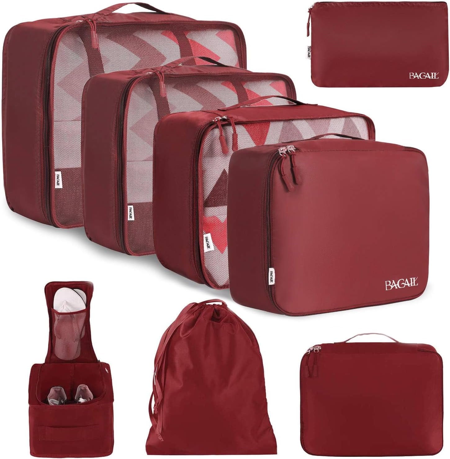 6 Set Packing Cubes Luggage Packing Organizers for Travel Accessories (Beige)