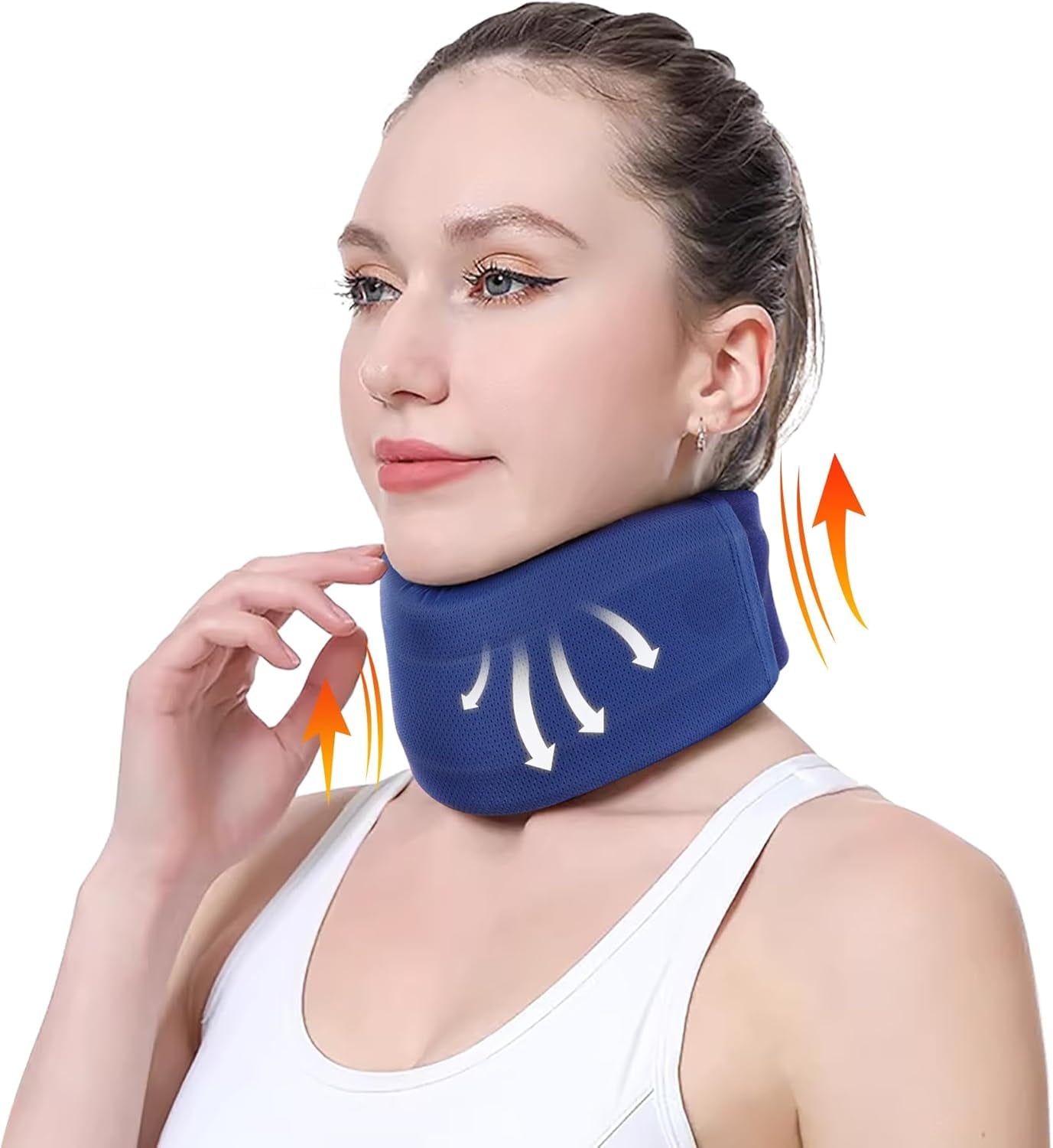 Neck Brace for Neck Pain and Support, Soft Neck Support Relieves Pain &amp;  Wrap Align Stabilize Vertebrae Foam Cervical Collar for Sleeping (Grey, M, 3.5" Depth Collar)