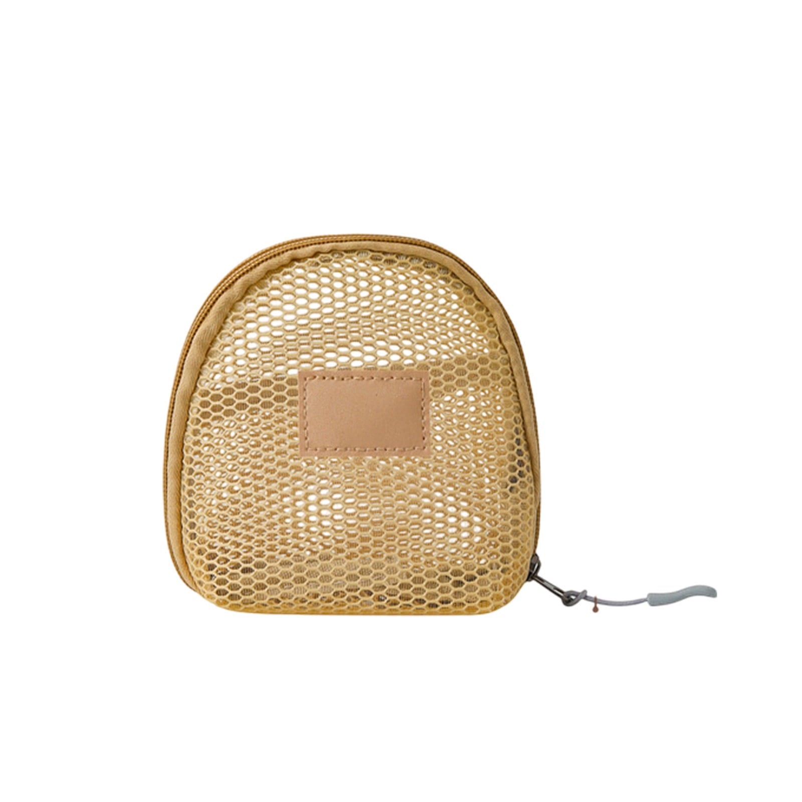 Portable Mesh Cosmetic Bag, 14x13x7cm Transparent Makeup Organizer, Polyester Travel Wash Pouch, Compact Toiletries Storage Case, Small Vacation Pool Accessory Holder