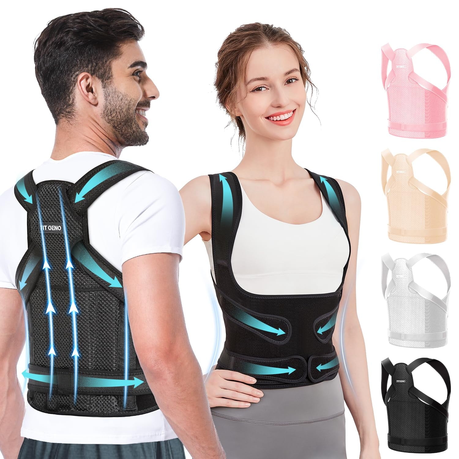 Back Brace Posture Corrector for Women and Men, Shoulder Straightener, Adjustable Full Back Support, Upper and Lower Back Pain Relief - Scoliosis, Hunchback, Hump, Thoracic, Spine Corrector